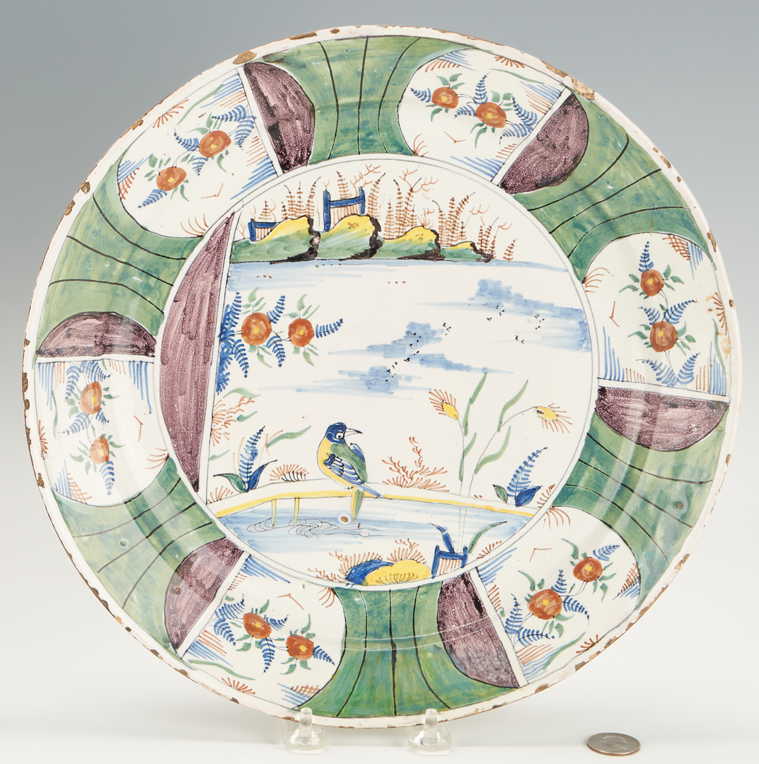 Lot 974: 2 Delft Polychrome Chargers