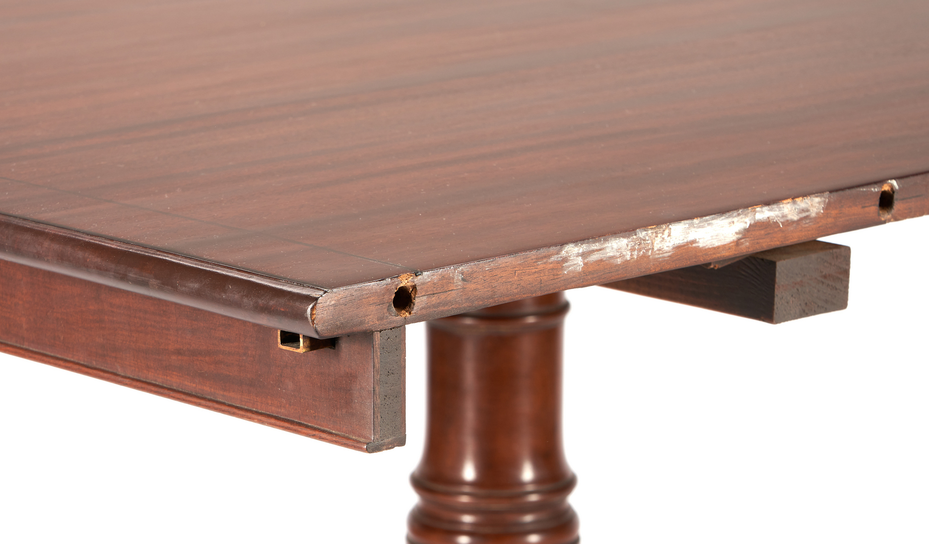Lot 978: George III Style Inlaid Mahogany Three-Pedestal Dining Table
