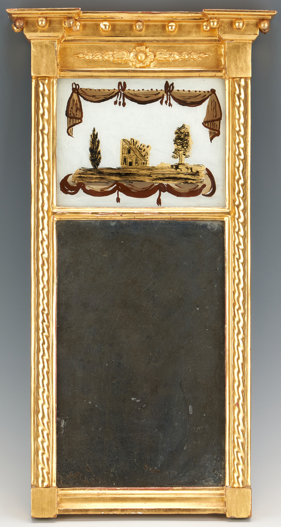 Lot 979: Old Sheffield Lamp and Classic Giltwood Mirror