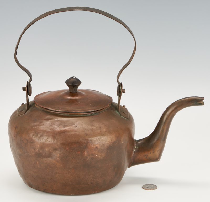 Lot 987: Southern Signed Copper Kettle, C. Reed, Maysville