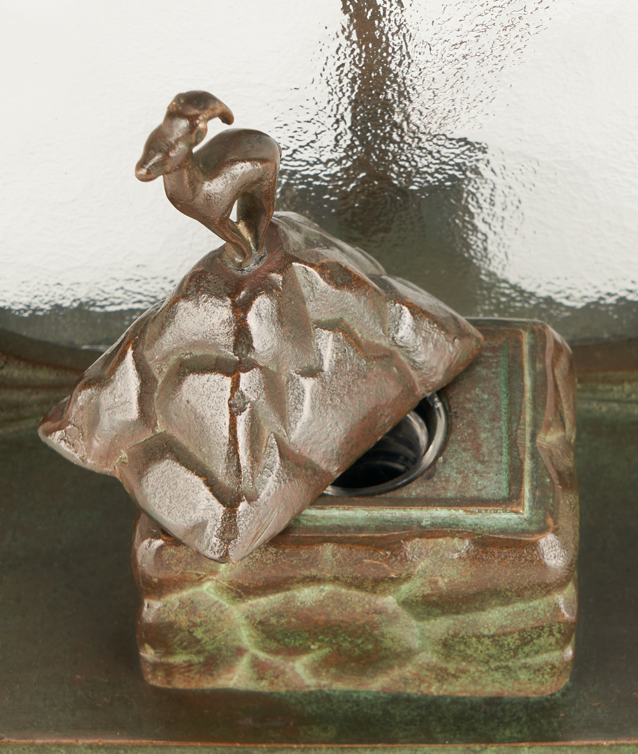 Lot 999: Art Deco Bronze Lamp and Inkwells plus Vase (3 items)