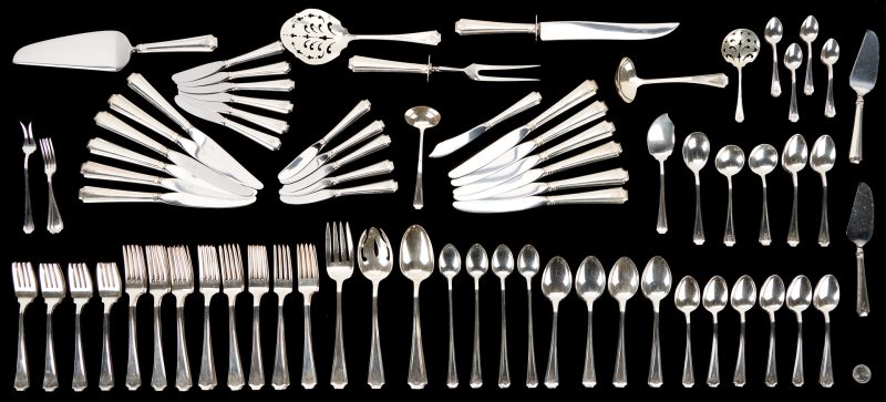 Lot 99: Fairfax Sterling Silver Flatware Service for 12 and more, 144 pcs. total