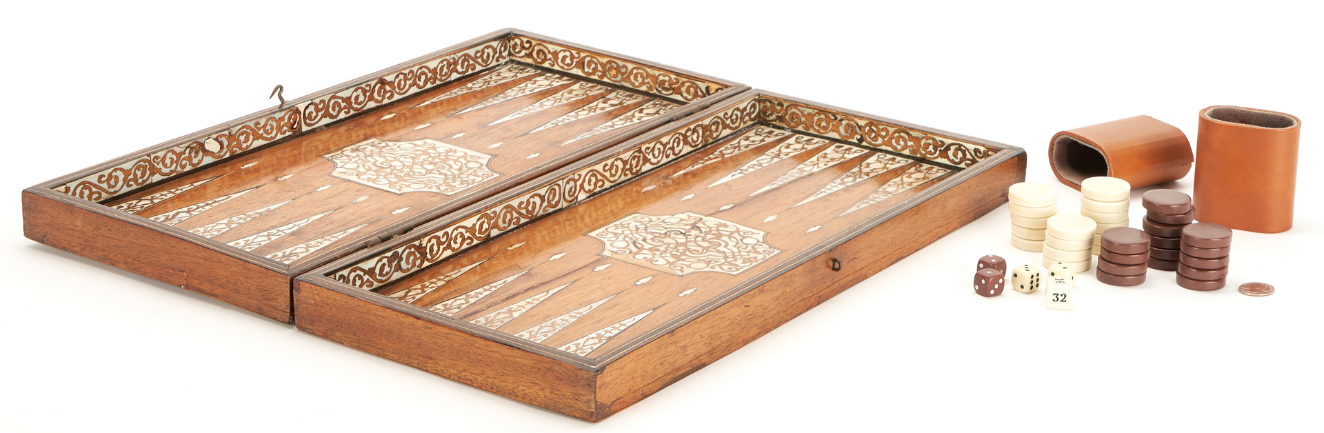 Lot 1030: 2 Inlaid Wooden Game Boxes