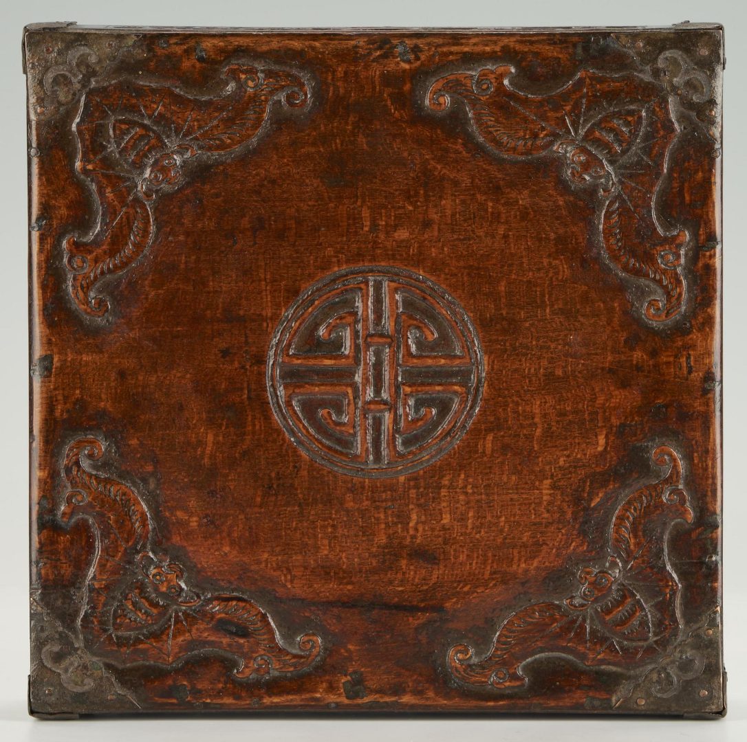 Lot 1050: Qing Lacquer Nanmu Carved Box, w/ COA