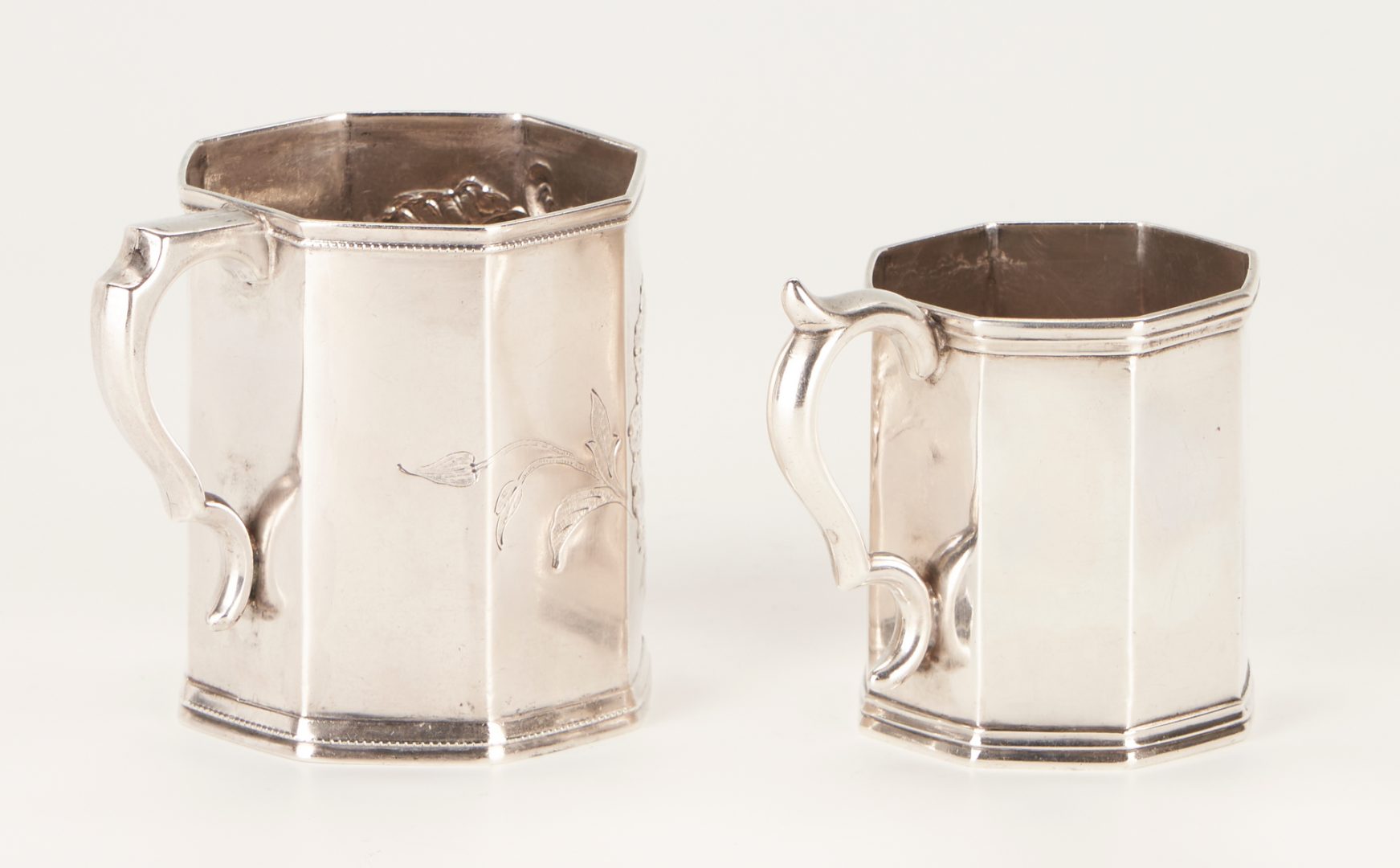 Lot 106: 2 Coin Silver Mugs with Charleston, SC marks