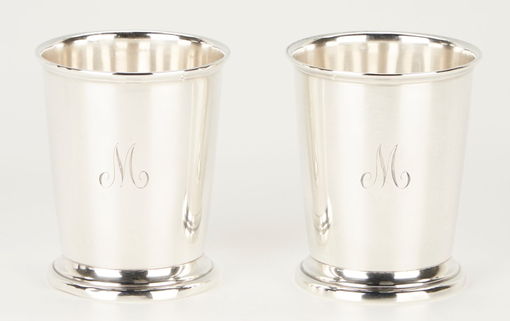Lot 1140: 7 Poole Sterling Silver Mint Julep Cups