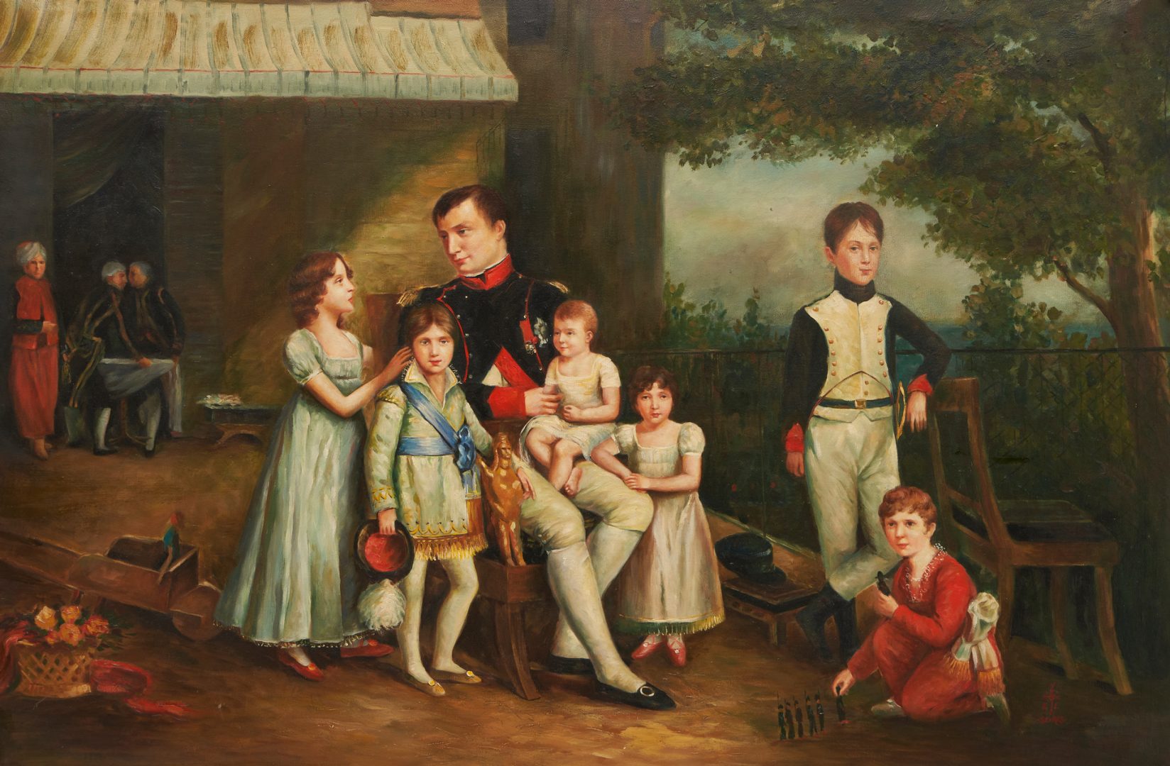 Lot 1164: After Louis Ducis O/C, Napoleon with his Nieces and Nephews