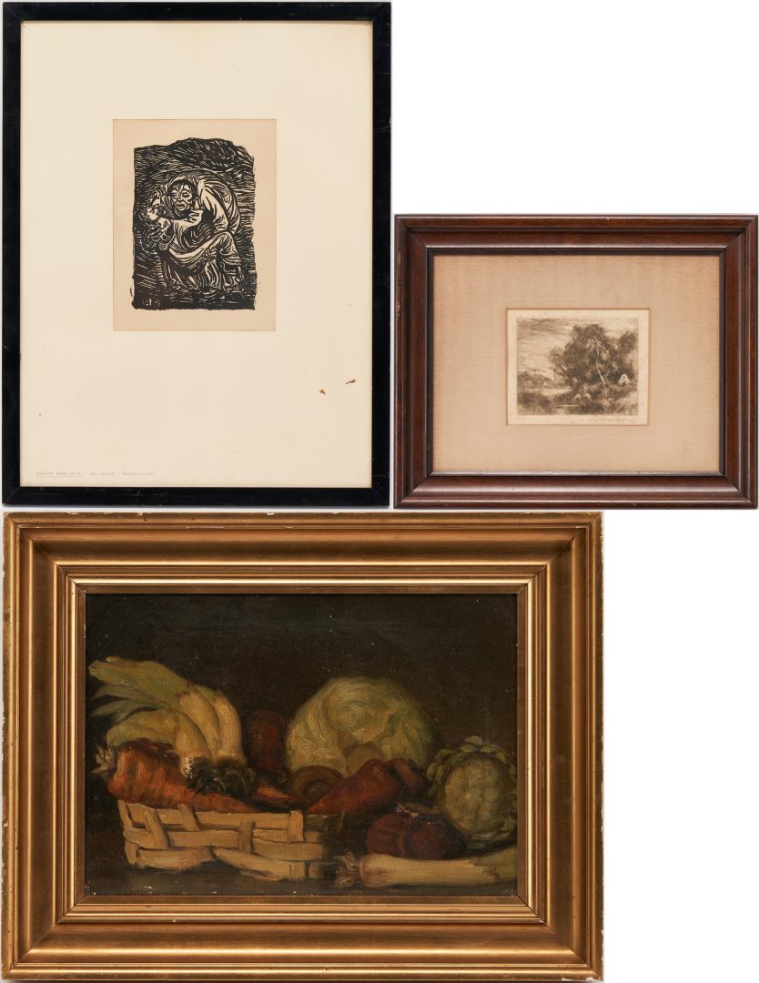 Lot 1185: Oil Still Life Painting and 2 Prints, incl. Balarch, Vanderhoof