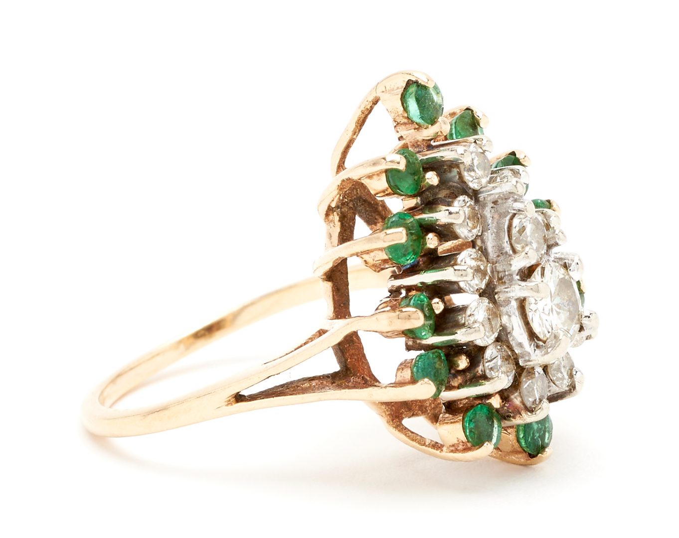 Lot 1195: 14K Emerald & Diamond Ring