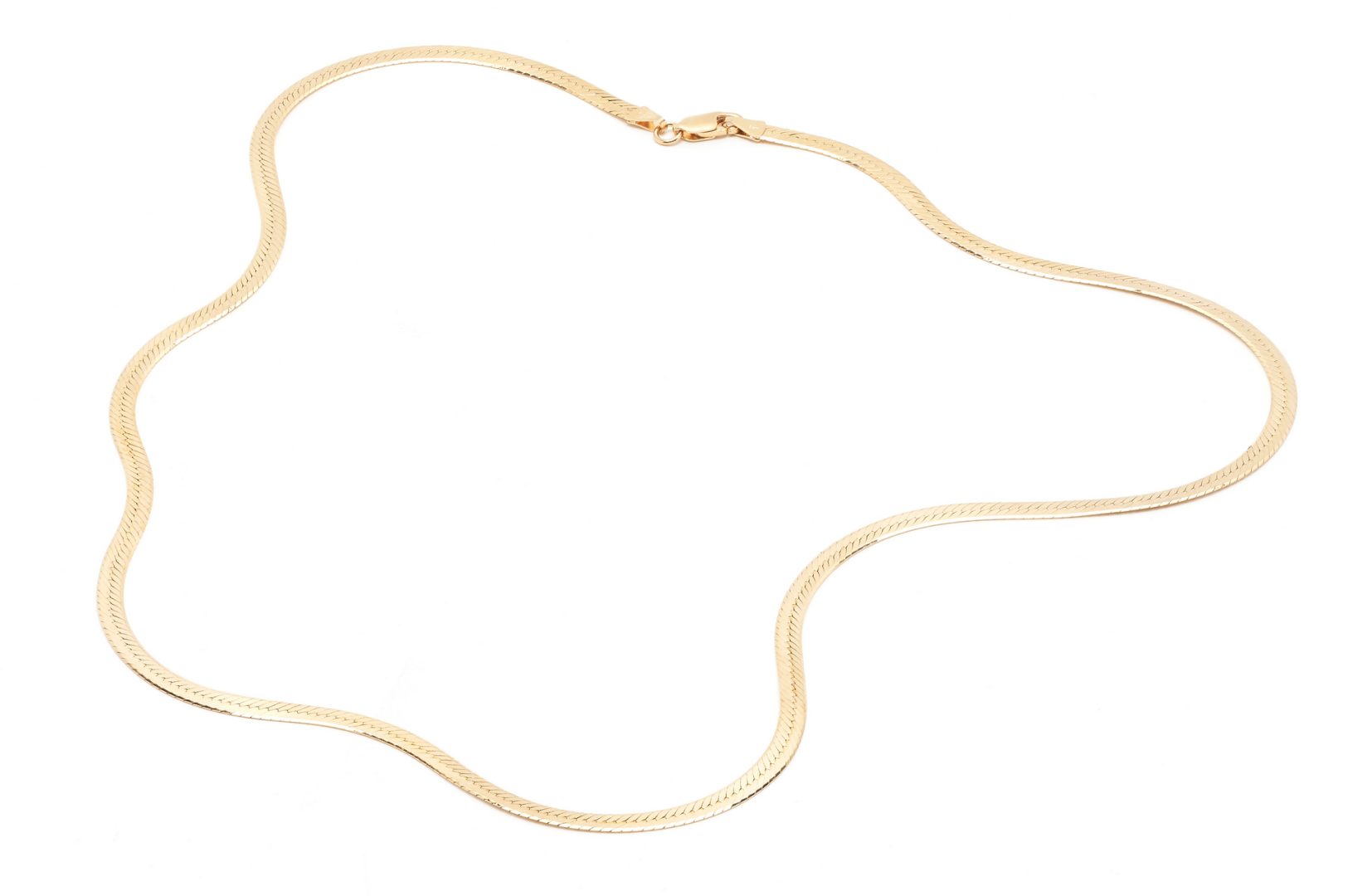 Lot 1198: Ladies 14K Italian Herringbone Style Necklace