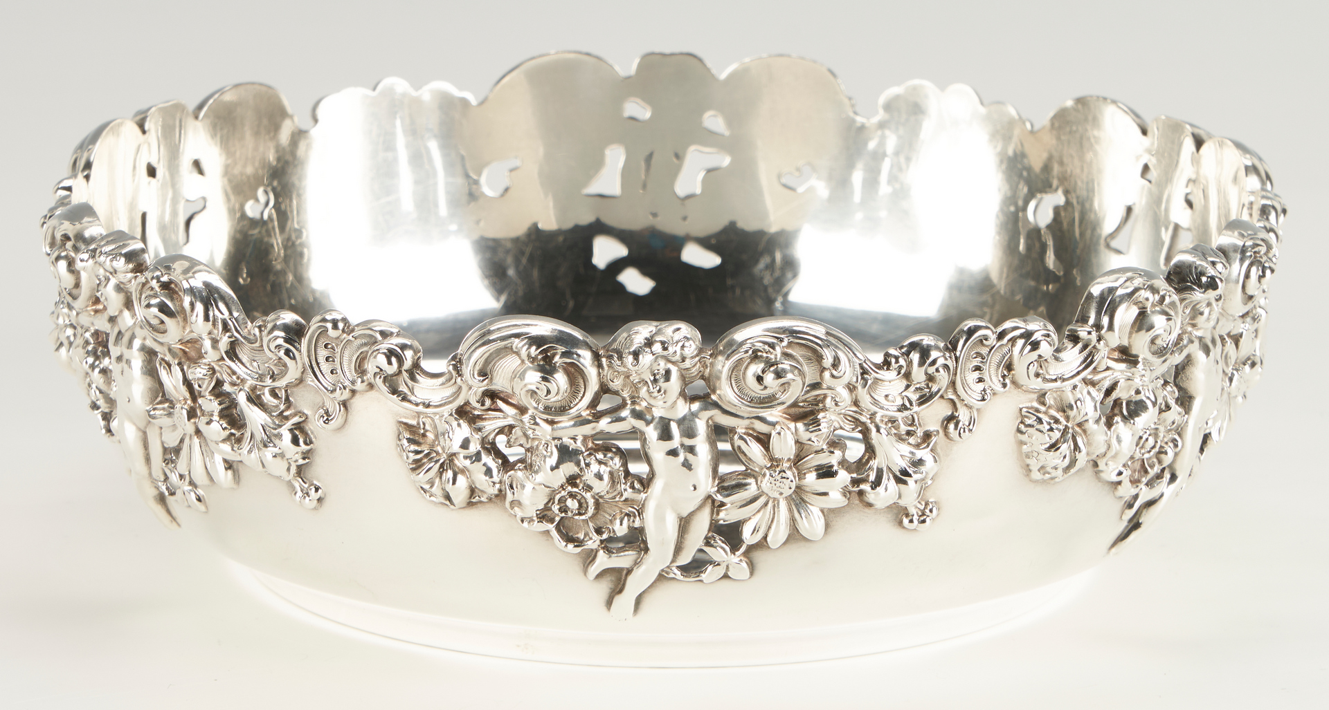Lot 1234: Black, Starr & Frost Sterling Repousse Bowl with Putti