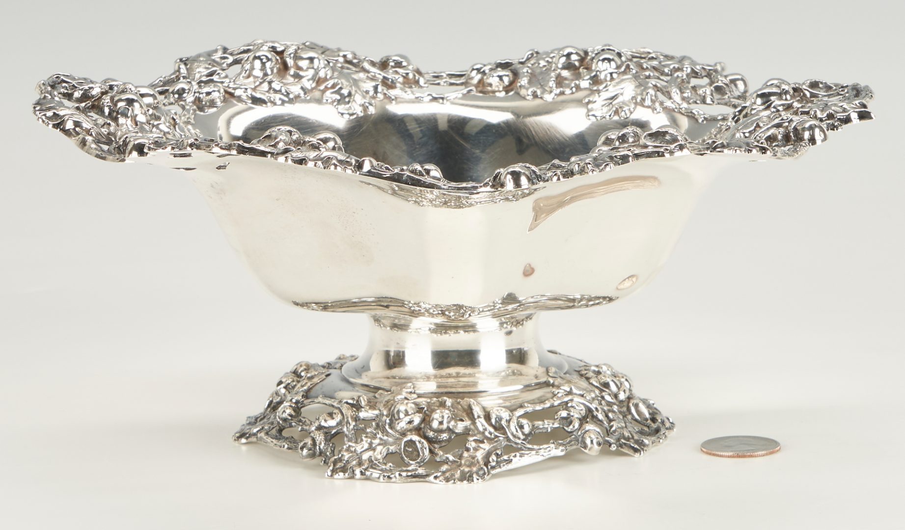 Lot 1248: Art Nouveau Sterling Silver Footed Bowl, Woodside