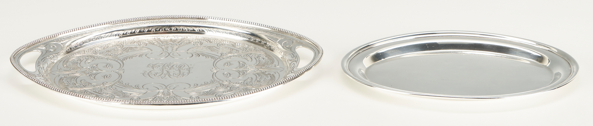 Lot 1254: 2 Sterling Silver Oval Trays, incl. Tiffany & Co.