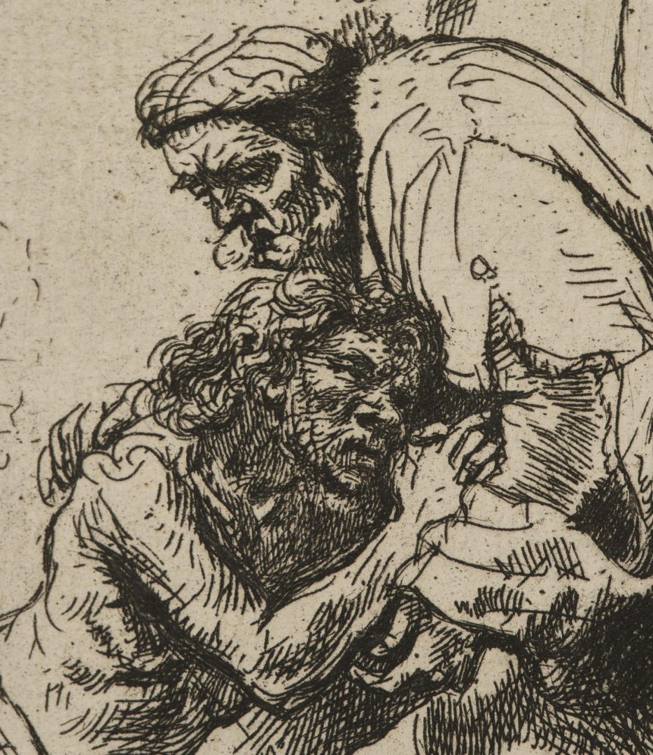 Lot 130: Rembrandt, Return of the Prodigal Son, Etching, 1636