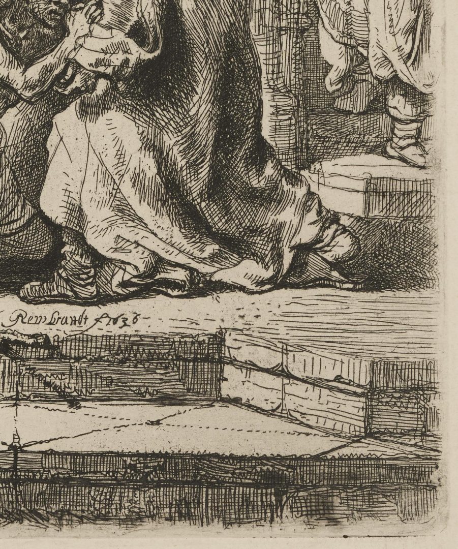 Lot 130: Rembrandt, Return of the Prodigal Son, Etching, 1636