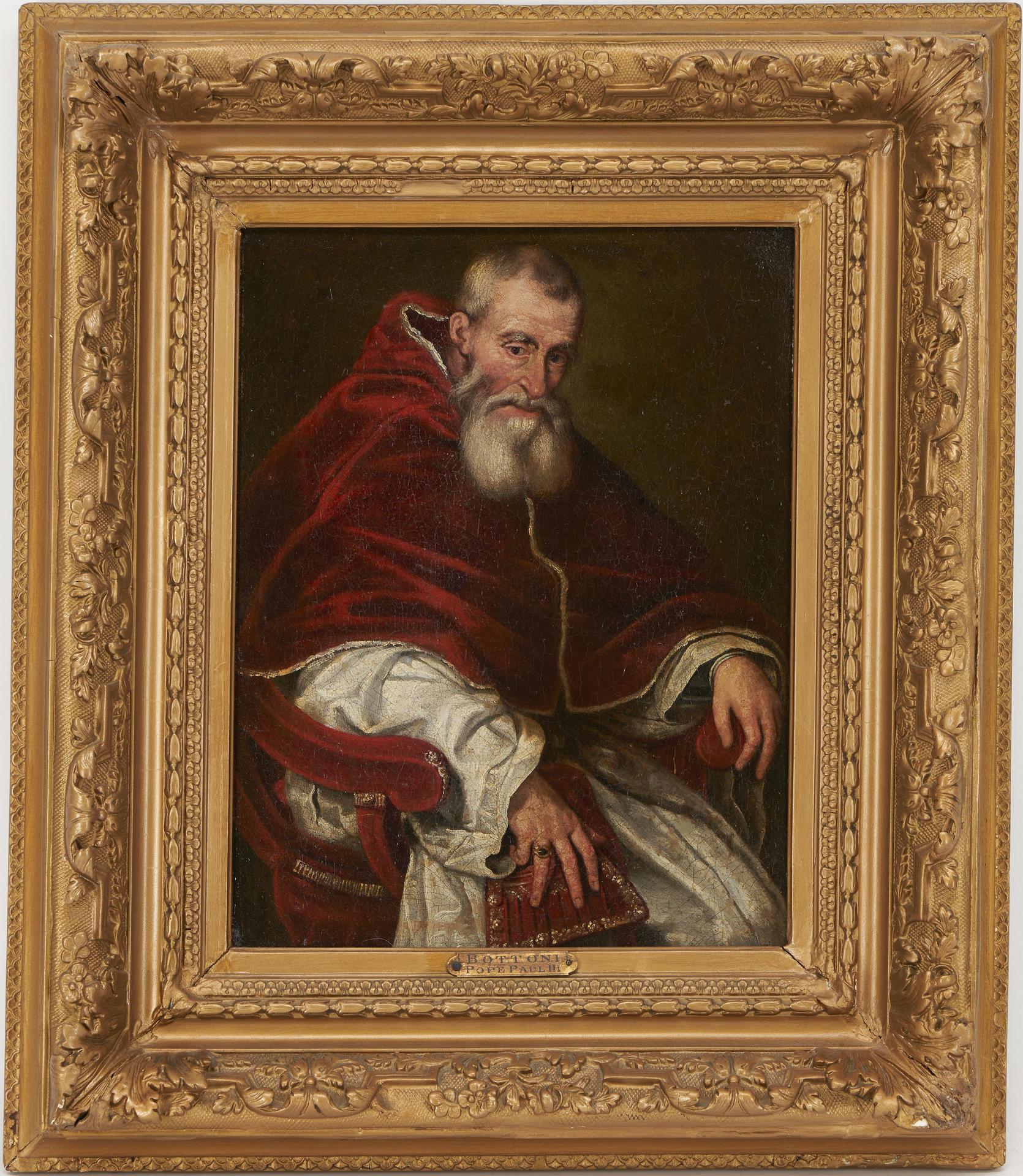 Lot 133: Italian Oil on Canvas Portrait of Pope Paul III, after Bordone | Case Auctions