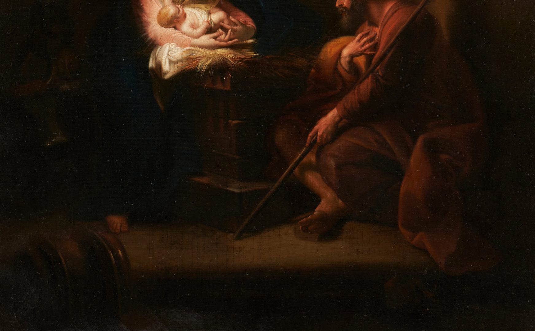 Lot 134: Attr. Giuseppe Mazzolini O/C, "Nativity" After Pompeo Batoni