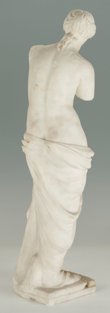Lot 141: 2 Italian Grand Tour Marble Sculptures, Venus de Milo & Bust of Hebe