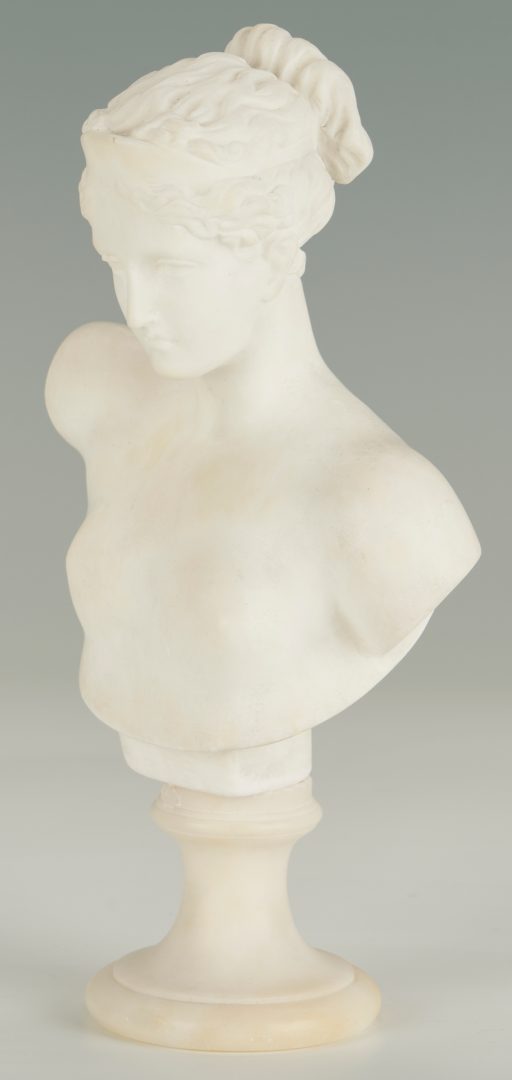 Lot 141: 2 Italian Grand Tour Marble Sculptures, Venus de Milo & Bust of Hebe