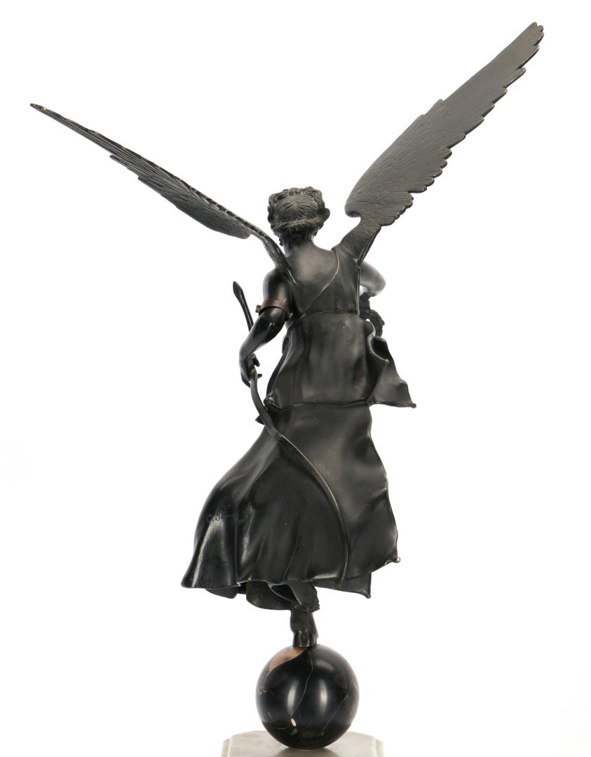 Lot 144: Grand Tour Bronze Statue "Winged Victory", G. Sommer, Napoli