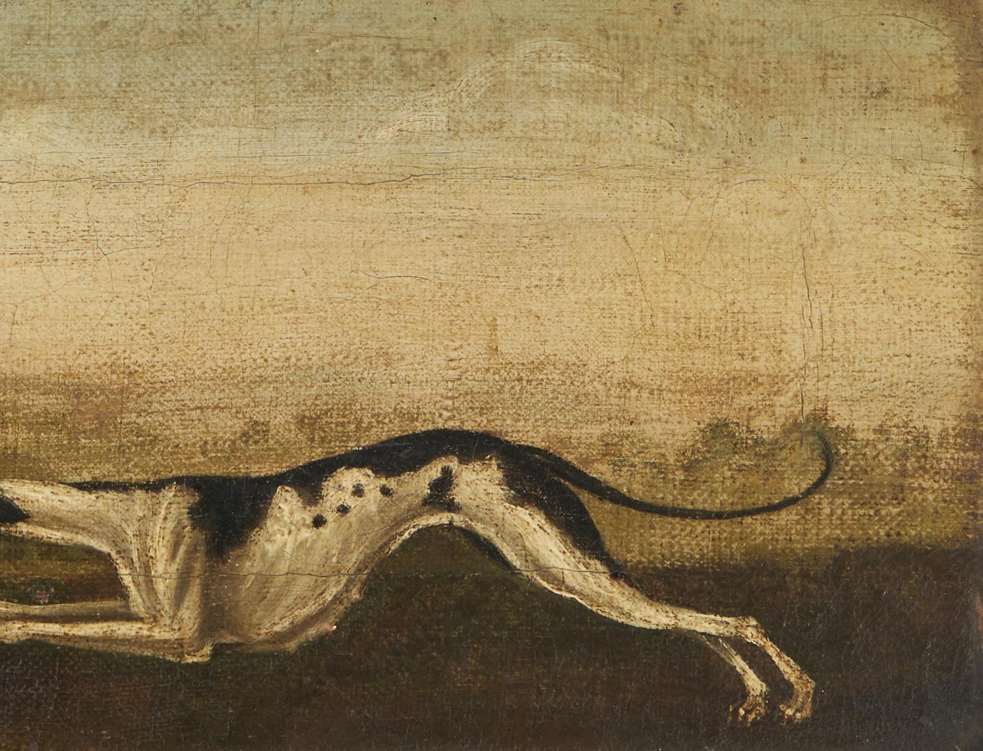 Lot 155: Baroque Hunt Scene Painting of Dog Chasing Rabbit
