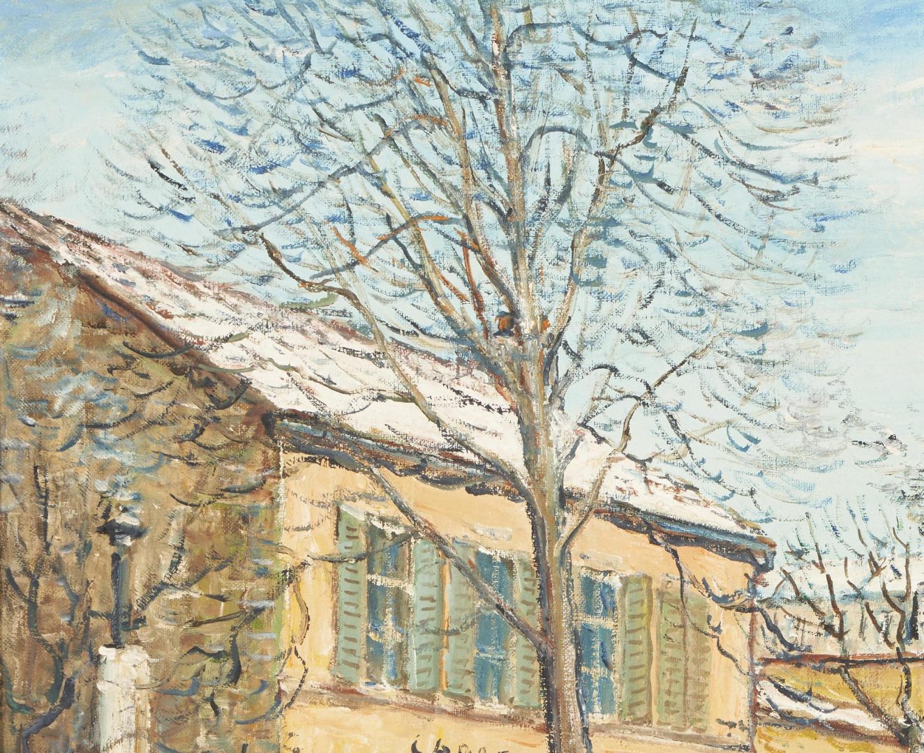 Lot 159: Alois Lecoque O/C Painting, Winter Street Scene