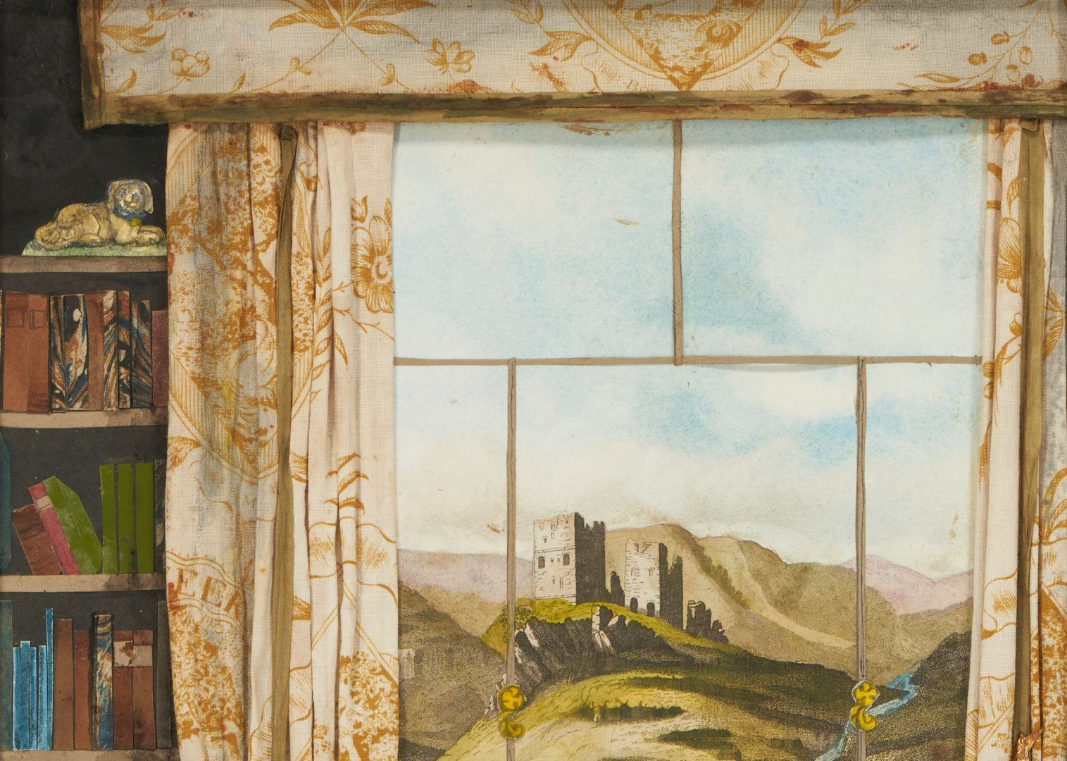 Lot 165: Two (2) Collages of Dogs Overlooking British Landscapes