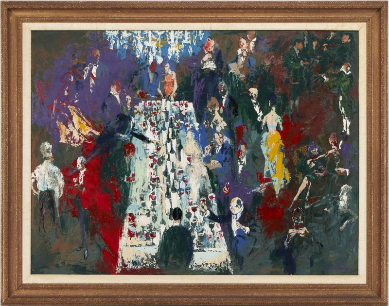 Lot 174: Large Leroy Neiman O/B Painting, Dinner Party
