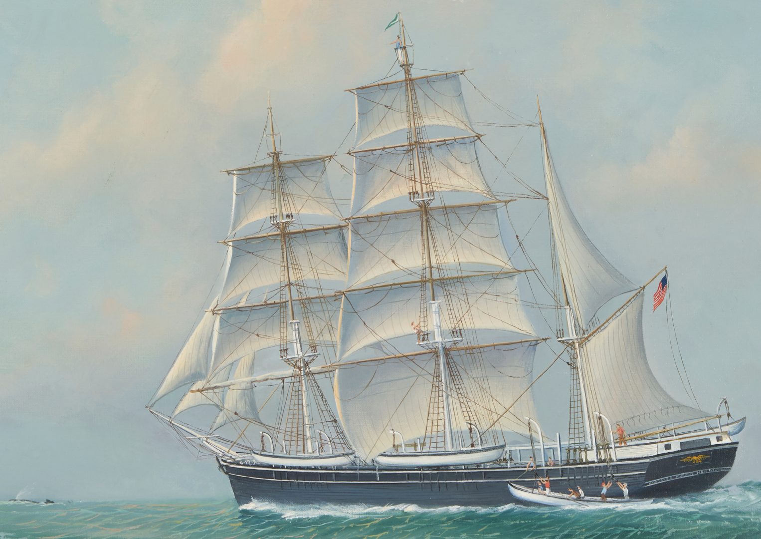 Lot 179: Earl E. Collins O/C Marine Painting, Charles W. Morgan