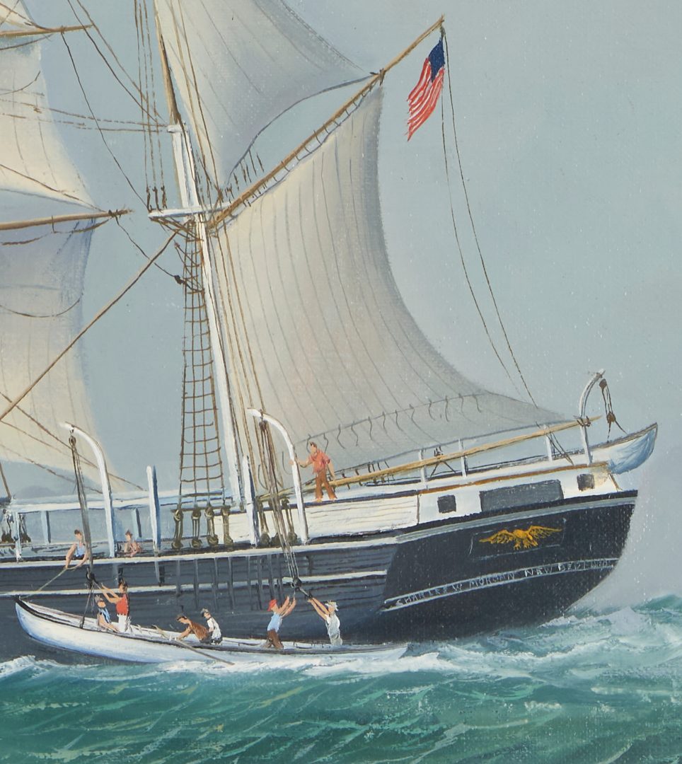 Lot 179: Earl E. Collins O/C Marine Painting, Charles W. Morgan