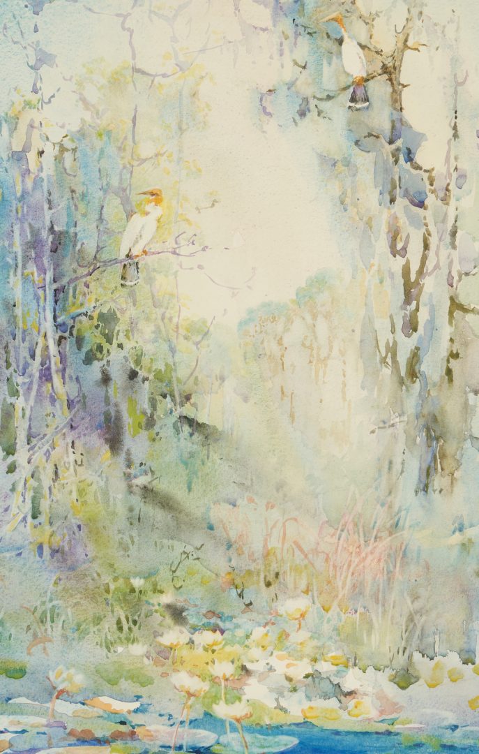 Lot 187: Alice Ravenel Huger Smith Watercolor Painting, The Silent Watchers