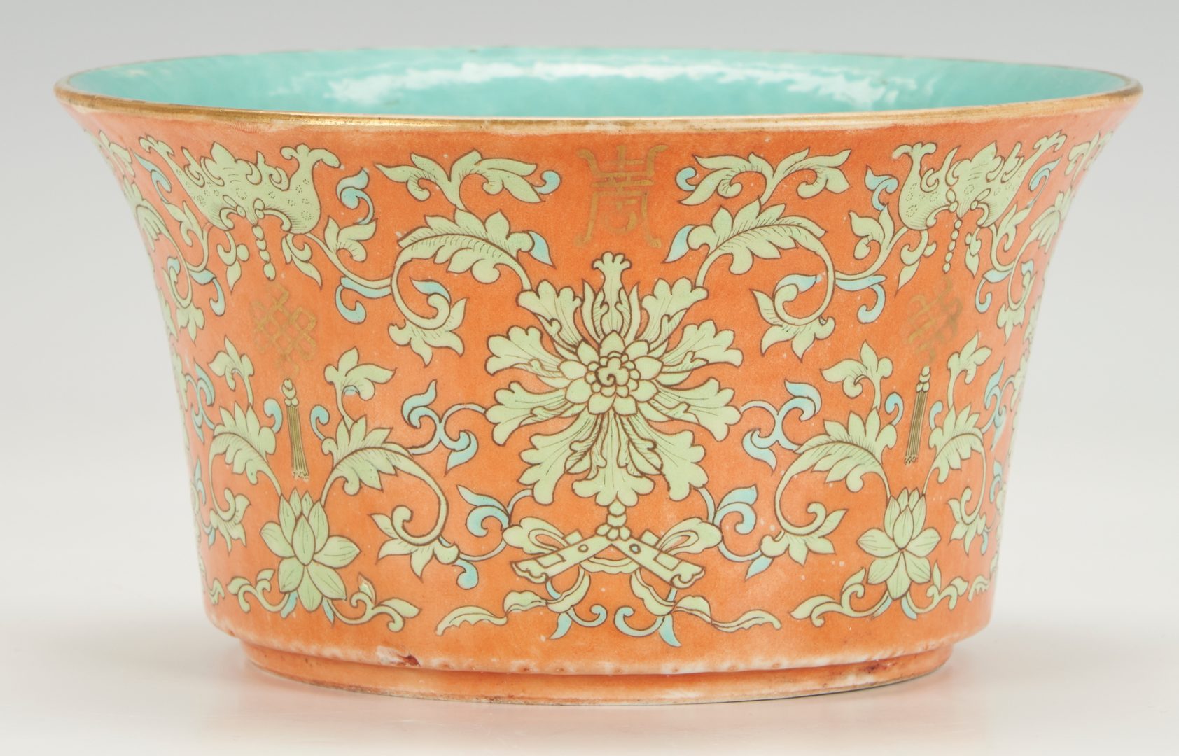 Lot 18: Two (2) Chinese Turquoise Glazed Bowls, incl. Immortals