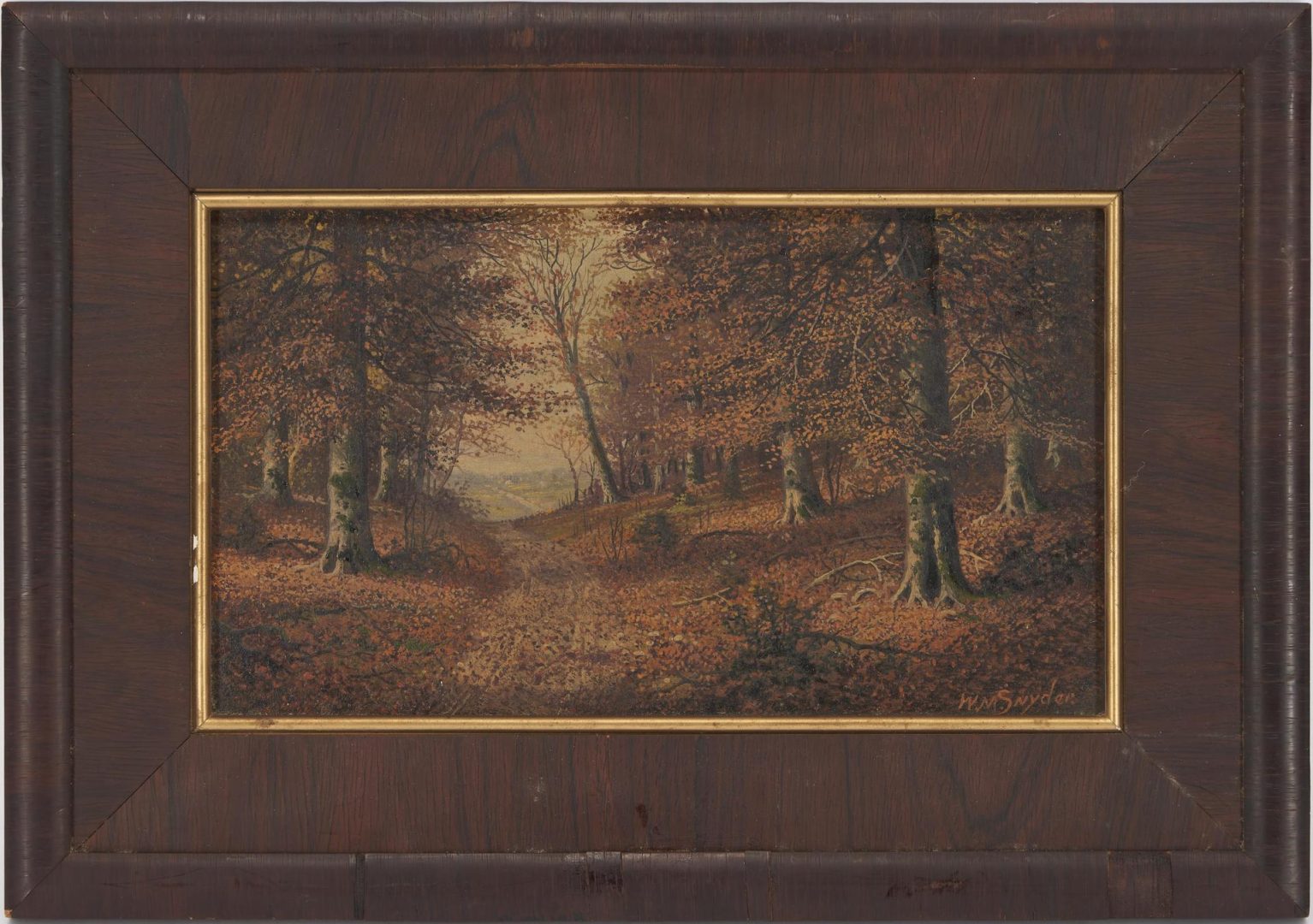 Lot 192: William McKendree Snyder O/C Landscape, Autumn Forest