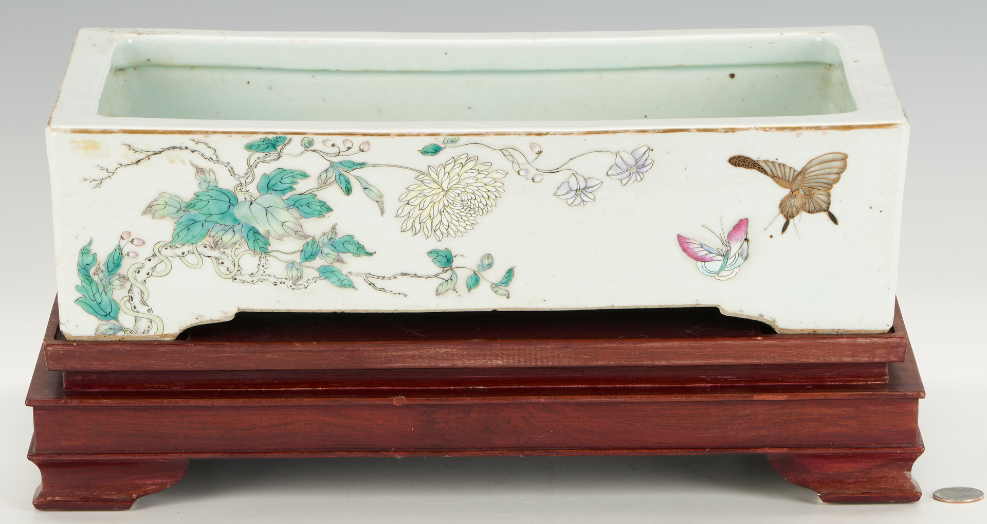 Lot 19: Chinese Famille Rose Jardiniere w/ Stand