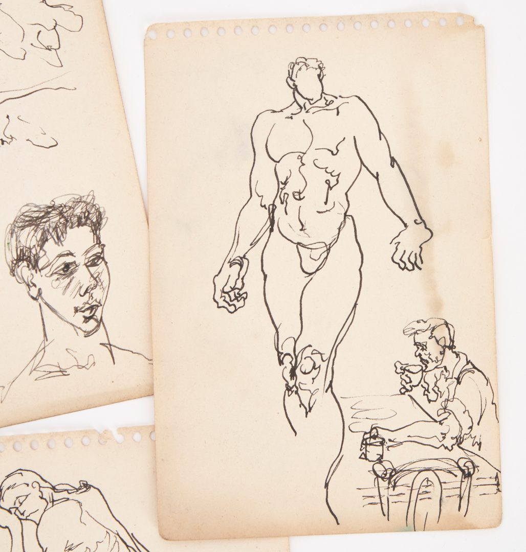 Lot 222: Grouping of 30 Joseph Delaney Sketches, incl. Signed