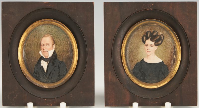 Lot 231: 2 TN Portrait Miniatures: Mary Dudley & James Hill