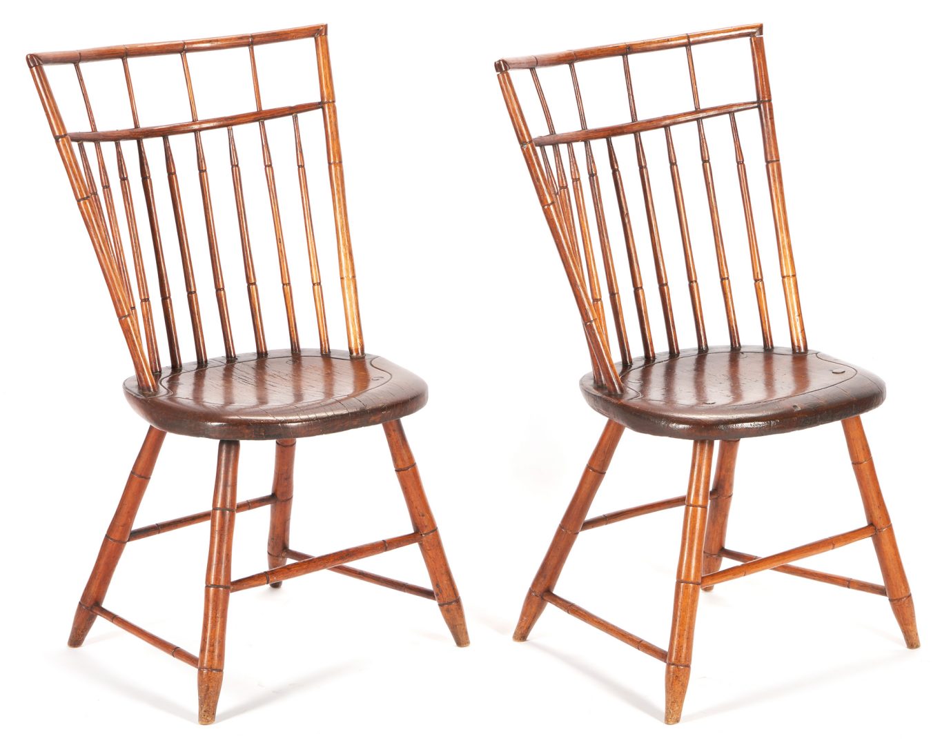 Lot 238: Pair Lexington, KY Birdcage Windsor Chairs