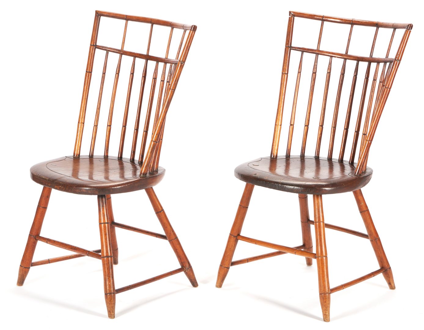 Lot 238: Pair Lexington, KY Birdcage Windsor Chairs