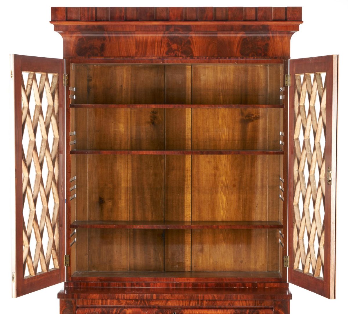 Lot 241: Kentucky Classical Mahogany Secretary Bookcase