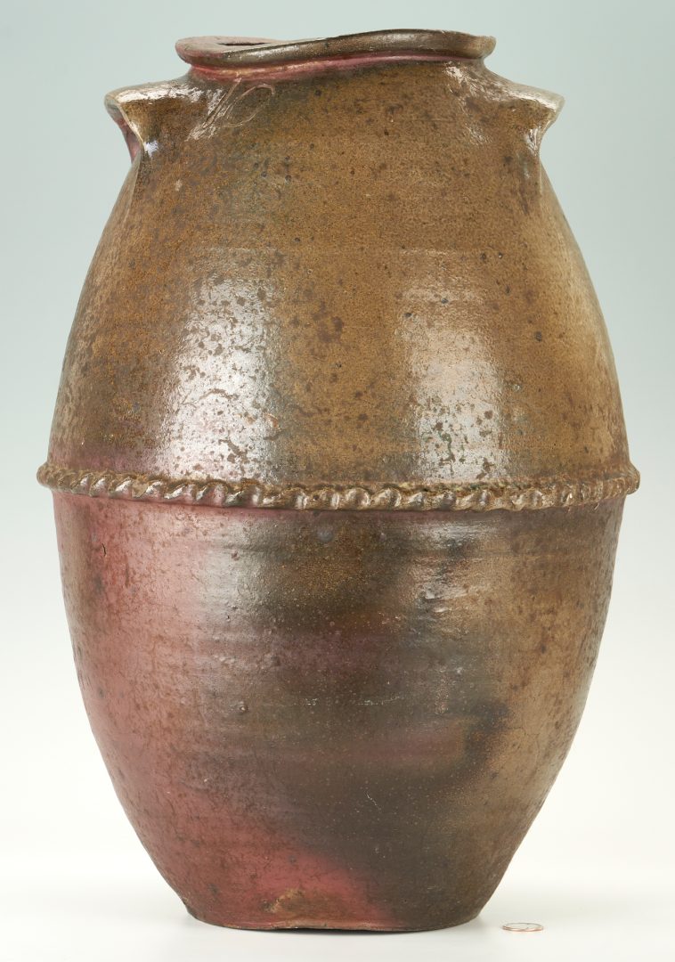 Lot 249: Exhibited West Tennessee 10 Gallon Pottery Jar, Attrib. Craven