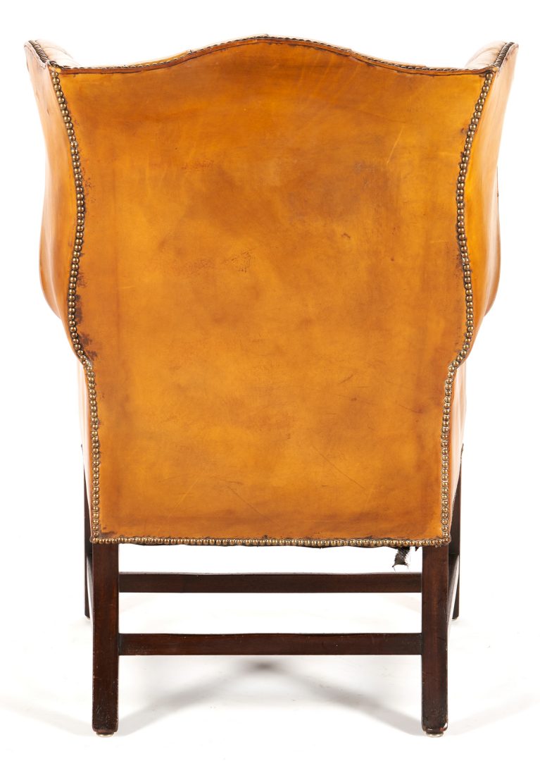 Lot 279: Tufted Leather Wingback Chair