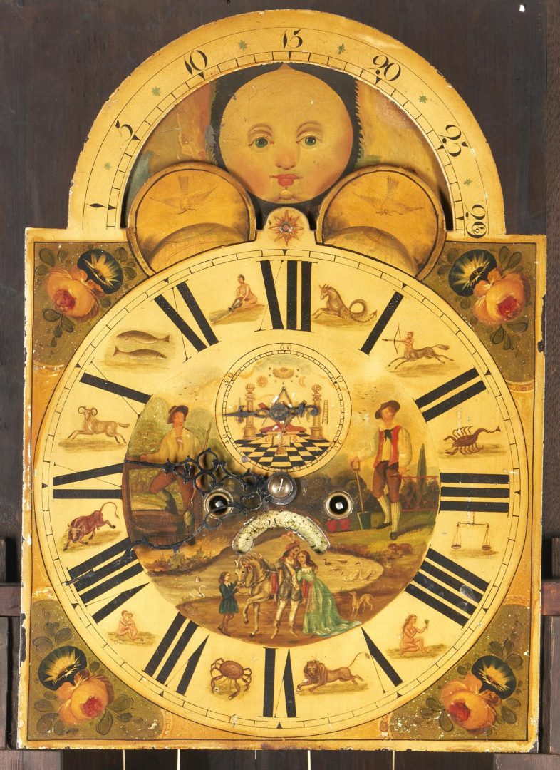 Lot 281: Tall Case Clock with Masonic, Zodiac Dial