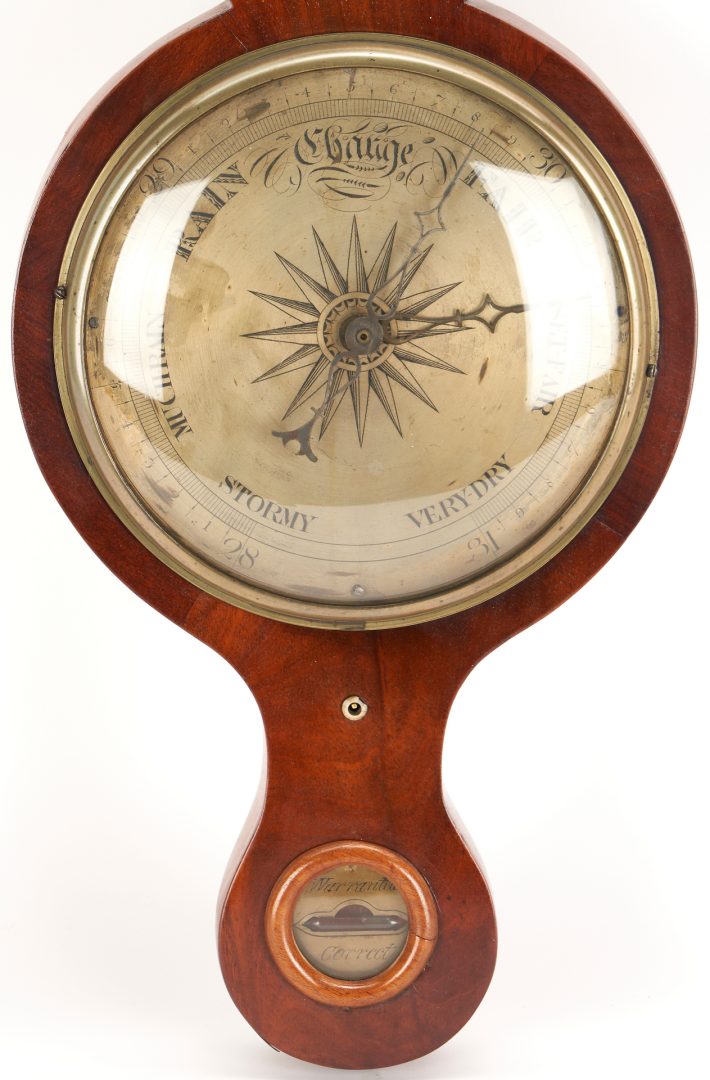 Lot 291: Carved & Painted Allegorical Hanging & George III Barometer