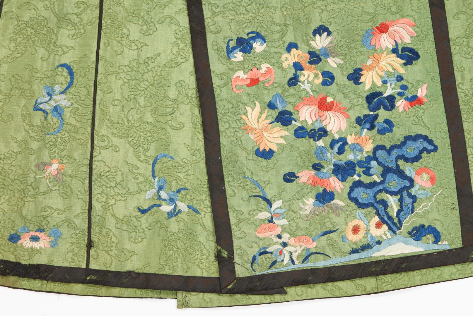 Lot 31: 2 Chinese Floral Silk Wedding Skirts