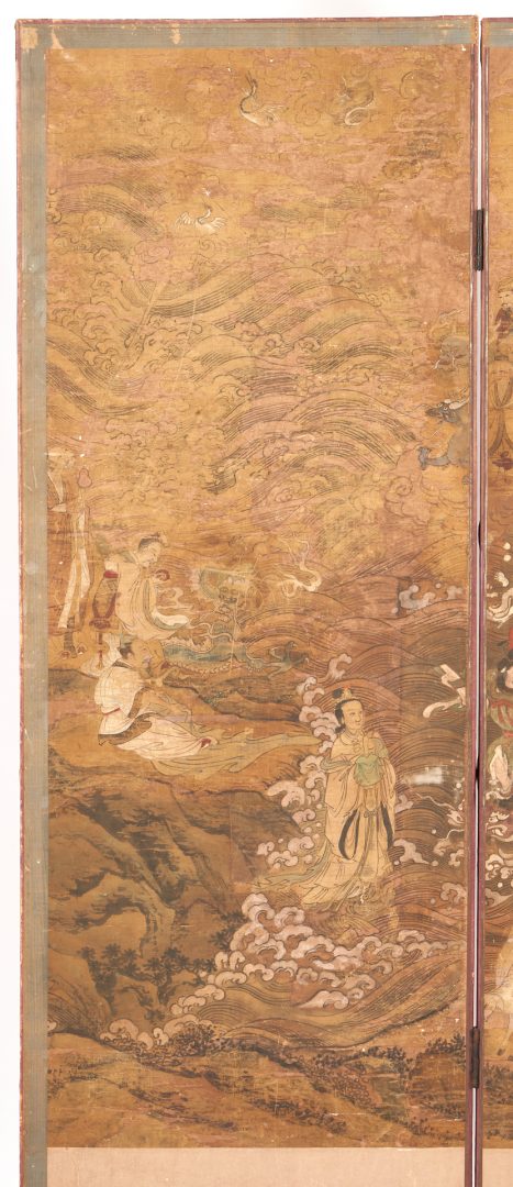 Lot 35: Qing Handpainted 4-Panel Screen