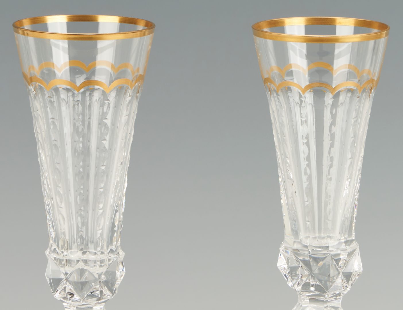 Lot 370: 15 St. Louis Excellence Crystal Champagne Flutes