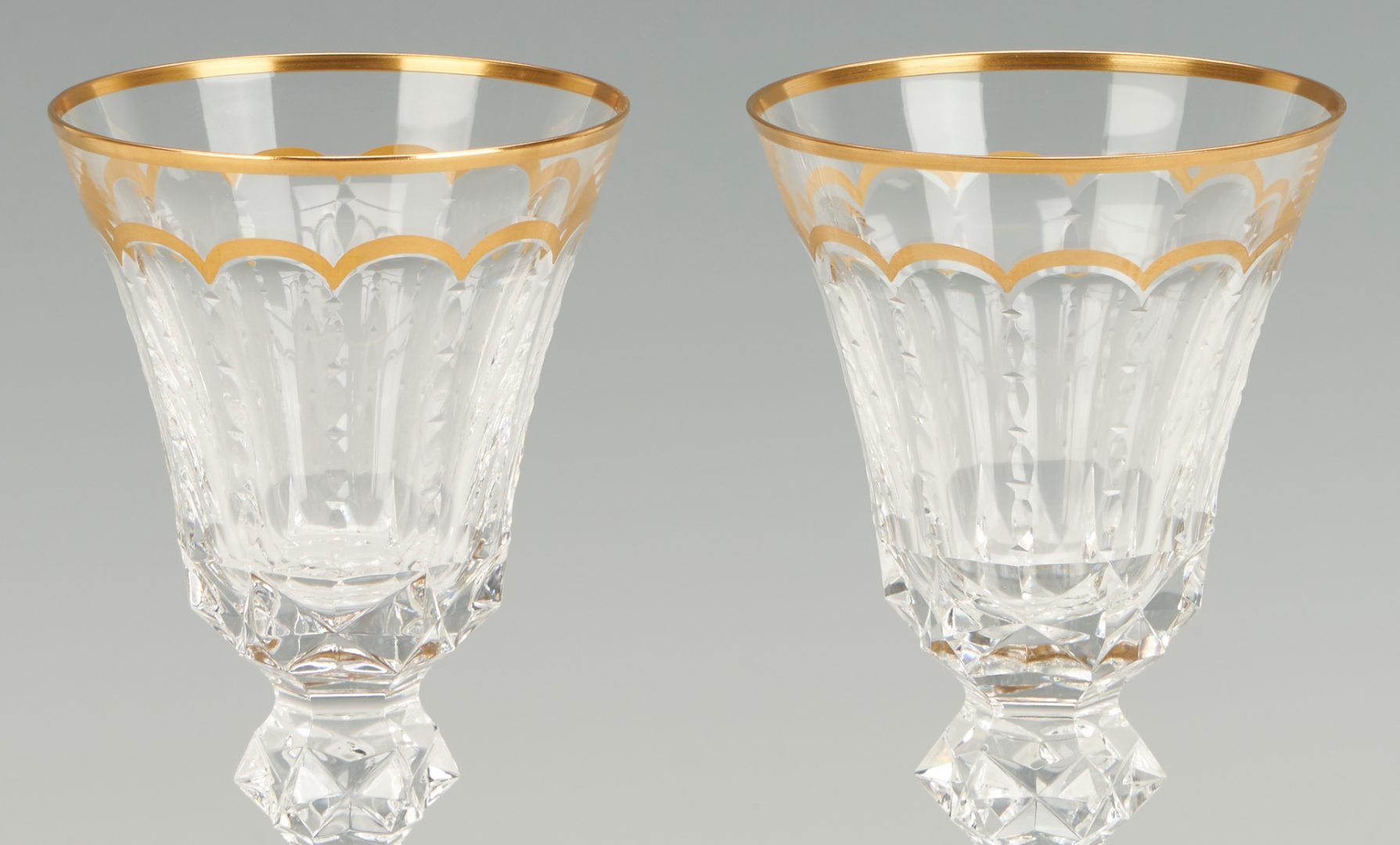 Lot 371: 14 St. Louis Excellence Crystal Burgundy Wine Glasses
