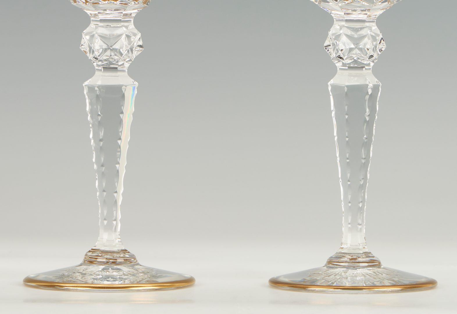 Lot 372: 15 St. Louis Excellence Crystal Champagne Glasses