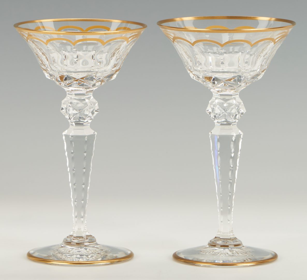 Lot 372: 15 St. Louis Excellence Crystal Champagne Glasses