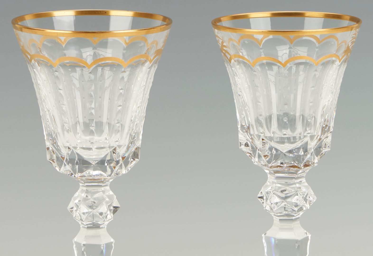 Lot 374: 12 St. Louis Excellence Crystal Water Goblets